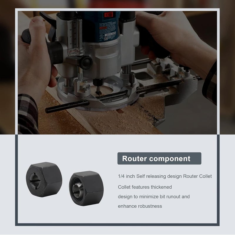 Thaekuns 2610008122 1/4" Router Collet for Bosch PR20EVS (2pcs) - Image 3